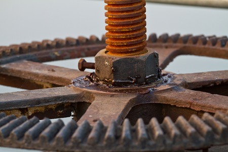 Closeup of metal cog gearsの写真素材