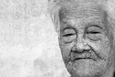old woman happy up to 97 yearの写真素材