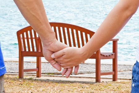 bench by seaの写真素材