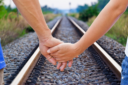  lover travels,straight railroad trackの写真素材