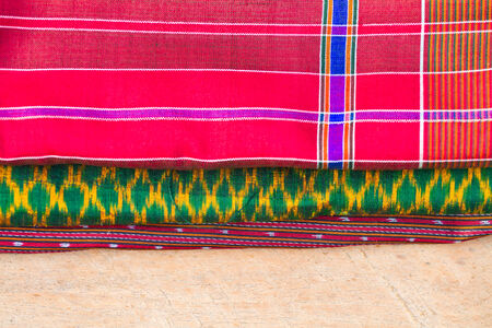 Silk fabric close-up of beautiful texture and multi-colors