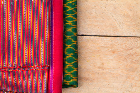 Silk fabric close-up of beautiful texture and multi-colorsの写真素材