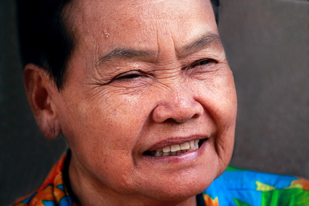Portrait of asian old woman , smilingの写真素材