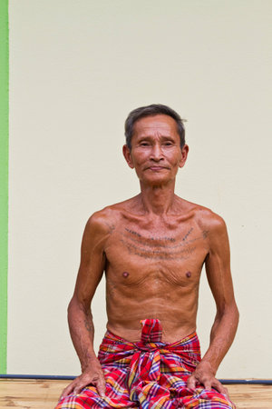 Portrait of attractive elderly manの写真素材