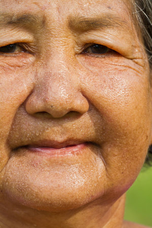 Portrait of  smiling elderly womanの写真素材
