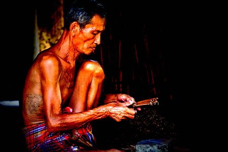 Male elderly Broomの写真素材