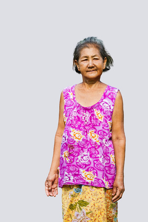 Portrait of  smiling elderly womanの写真素材