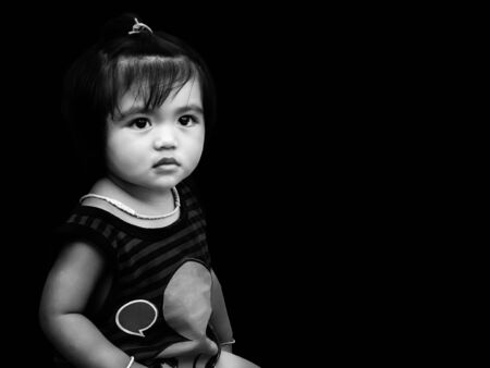 Happy little girl portraitの写真素材