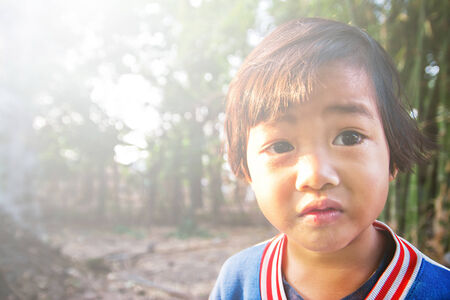 close up of child eyes looking at camera