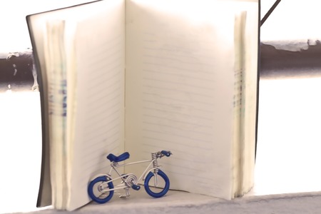 Closeup figure bicycle model with soft focus, vintage style.の写真素材