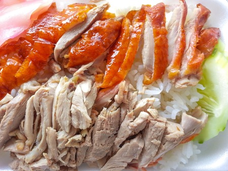 Roasted duck with riceの写真素材