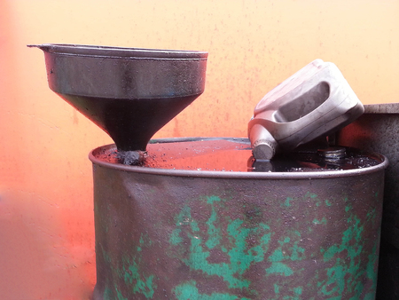 old oil tank backgroundの写真素材