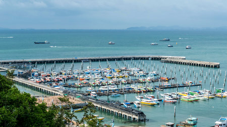 Pattaya city - Bali Hai Pier beach view of pattaya chonburi province on 2017 , Thailandの写真素材