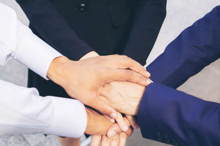 Business People  teamwork  stacking hands  , Business  conceptの写真素材