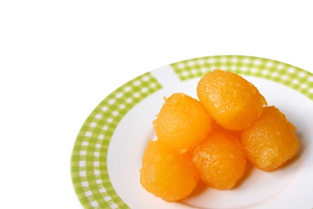 Traditional Thai dessert in the ceramic bowlの写真素材