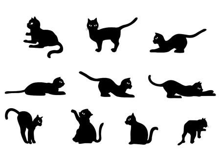 Collection of Cat Cute Black Cat Illustration のイラスト素材