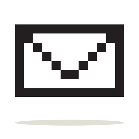 Mail icon Set pixel art style  Isolated on white background  Mail icon in a stylish white background  Envelope Mail Icon のイラスト素材