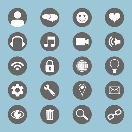 Office Icons Set  web icons set on light blue background  All in a single layerのイラスト素材