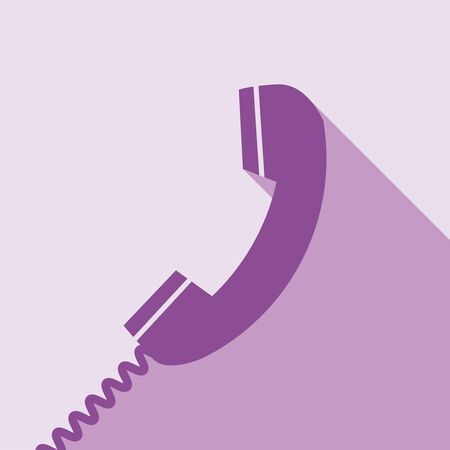 Telephone Icon  Phone Icon  Elements for design  Telephone icon on purple background illustrationのイラスト素材