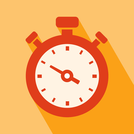 Stopwatch Icon vector isolated on orange backgroundのイラスト素材