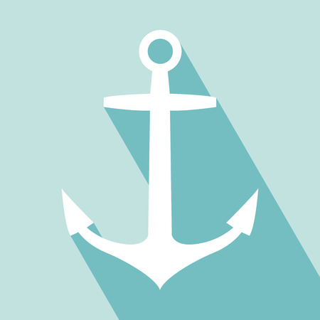 Anchor icon. Modern flat icon with long shadow. のイラスト素材