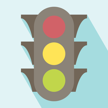 Traffic Light Icon. Icon of traffic light. Flat style. All in a single layer. Vector illustration.のイラスト素材