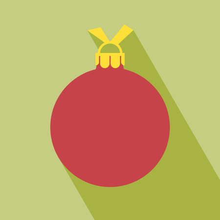 Christmas ball icon. Decorative Pictogram for Christmas with long shadow in a single layer Vector illustration.のイラスト素材