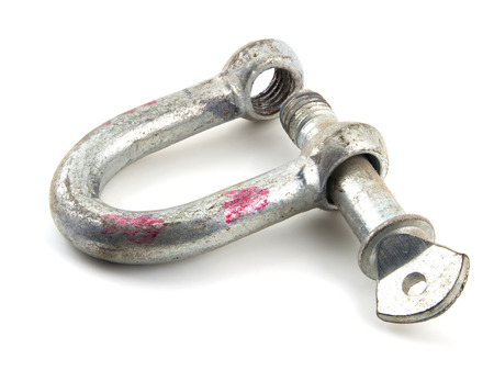 locked steel wire on white background