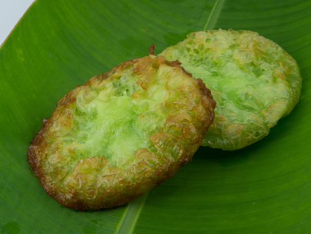 Thailand dessert, fried lotusの写真素材