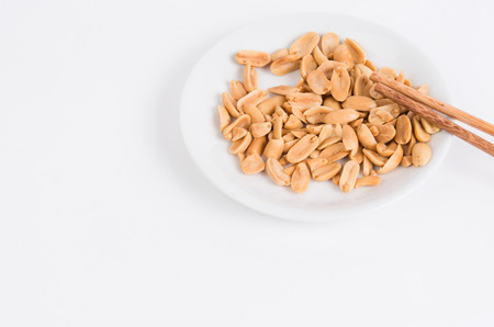 asian snack food, peanut on dishの写真素材