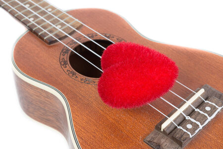 red heart and guitar.の写真素材