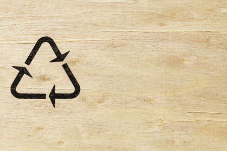 Black fragile symbol on wood , symbols recycle