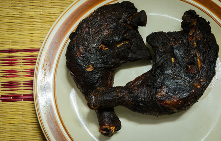 burned chickenの写真素材