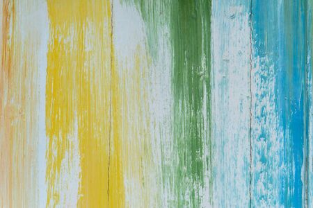 Surface of old wood Paint , Colorful of wood paint, for backgroundの写真素材