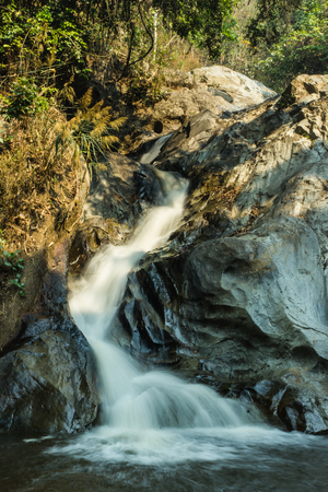 Maehaat waterfall at wianghang in Chiangmai, Thailandの写真素材