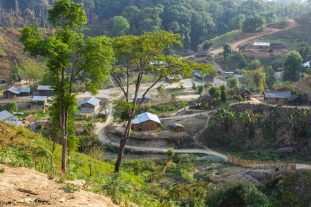 Hilltribe village, Shan State, Myanmar  Burma の写真素材