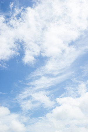 blue sky with cloud closeup の写真素材