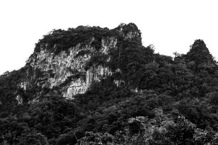 Landscape of cliffs with clouds on sky  of the new morning の写真素材