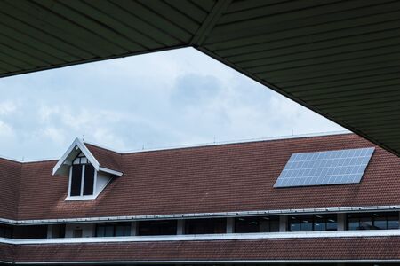 solar panels on a roof のeditorial素材