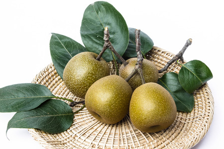 Chinese pear on white background の写真素材