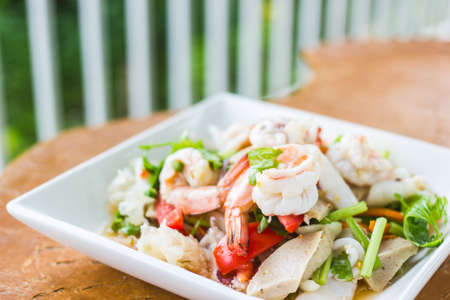 Squid Spicy Salad ,Thai seafoodの写真素材