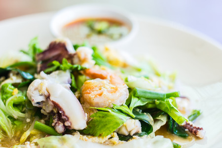 Thai food Pad thai , Stir fry noodles with shrimpの写真素材