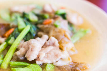 Stir-fried Fresh rice-flour noodles in thick sauceの写真素材