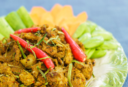 Deep fried pork with vegetableの写真素材