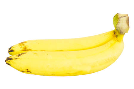 Two bananas isolated on white backgroundの写真素材