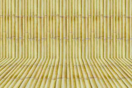 old bamboo with bamboo crate background textureの写真素材