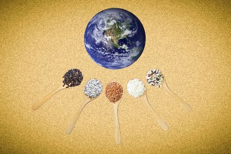 Thai rice serve the world.Elements of this image furnished by NASAの写真素材