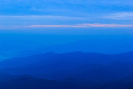 Blue mountain with blue sky and clouds backgroundの写真素材