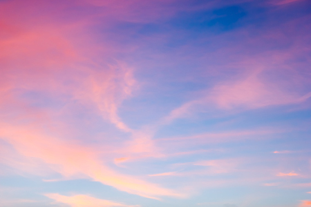 Fantastic soft white clouds against blue skyの写真素材