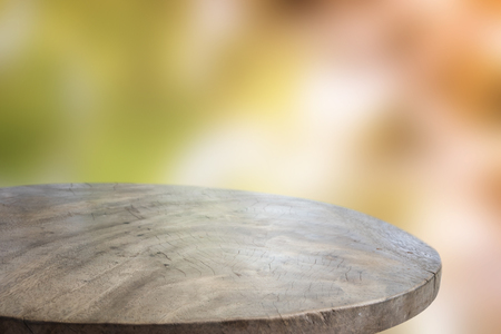 Wood floor texture and bokeh backgroundの写真素材